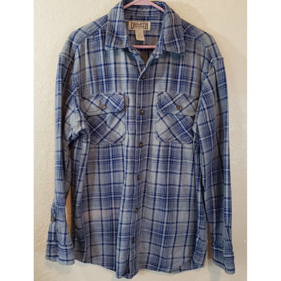 Duluth Other - Duluth Trading Shirt Blue Plaid Burlyweight Flannel, Size Medium